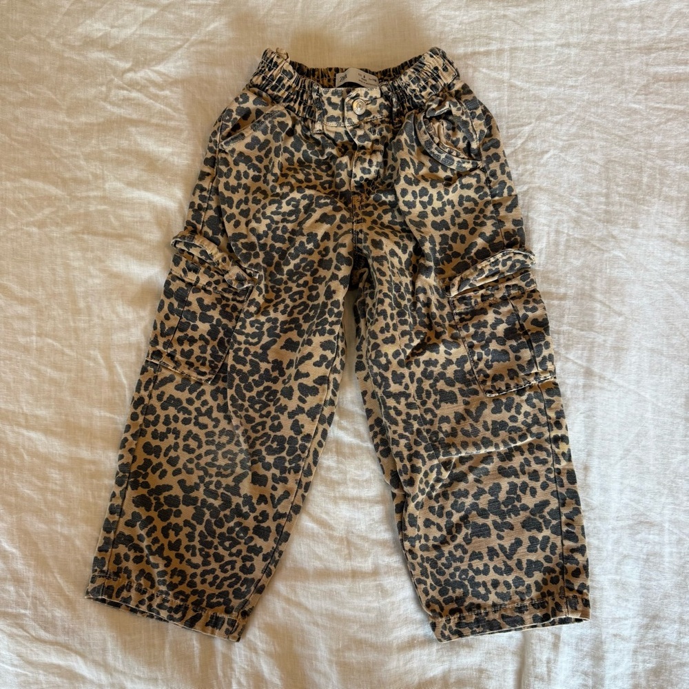Zara Kids Leopard Print Cargo Pants